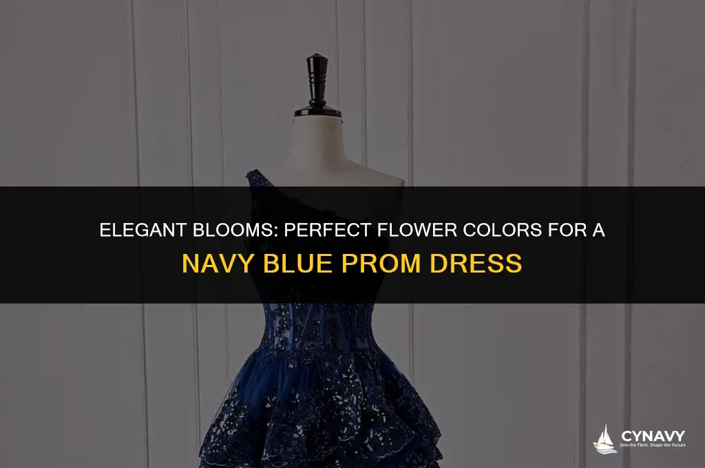 what color flowers for navy blue prom dress