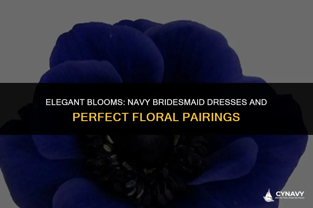 what color flowers for navy bridesmaid dresses