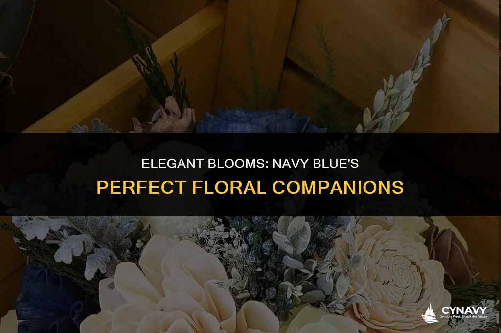 what color flowers match with navy