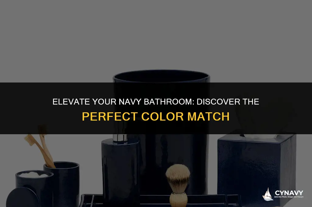 what color goes best with a navy bathroom