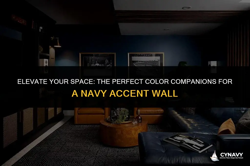 what color goes with a navy accent wall