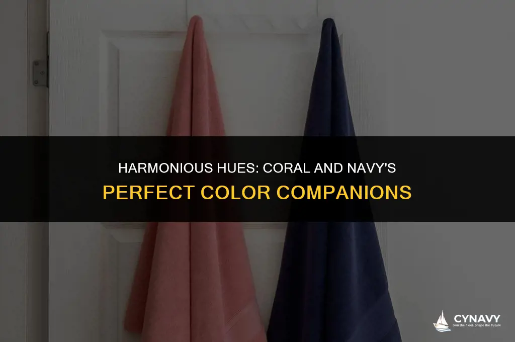 what color goes with coral and navy