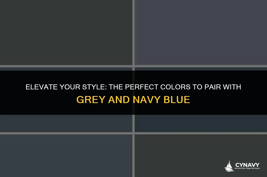 what color goes with grey and navy blue