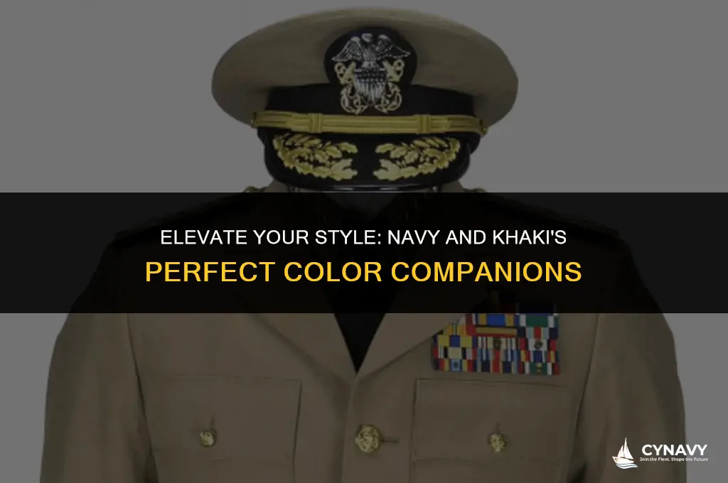 what color goes with navy and khaki