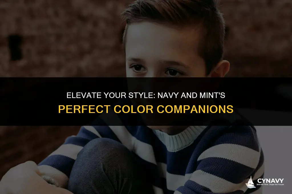 what color goes with navy and mint