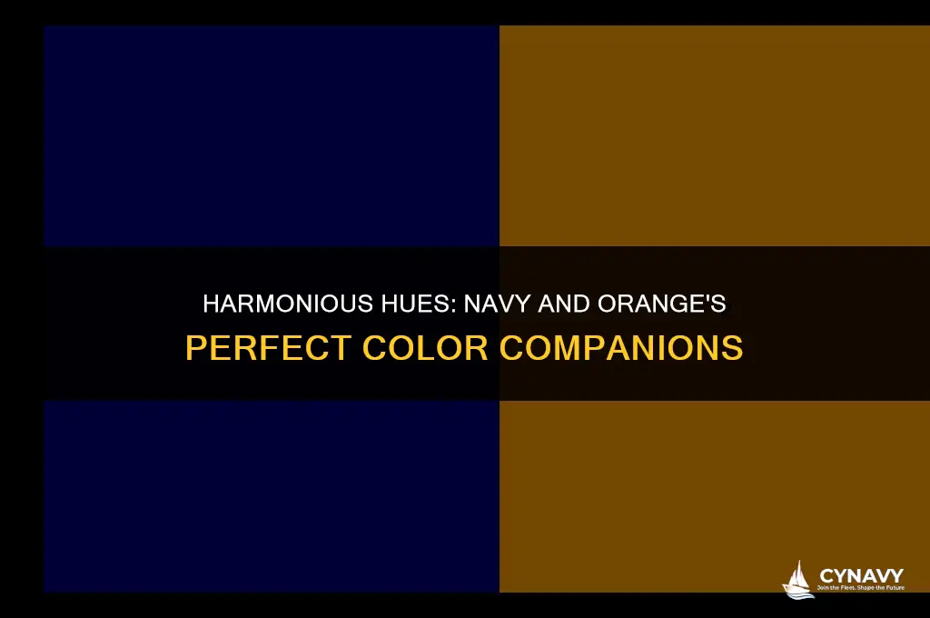 what color goes with navy and orange