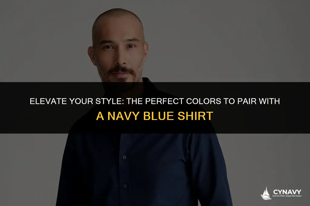 what color goes with navy blue shirt