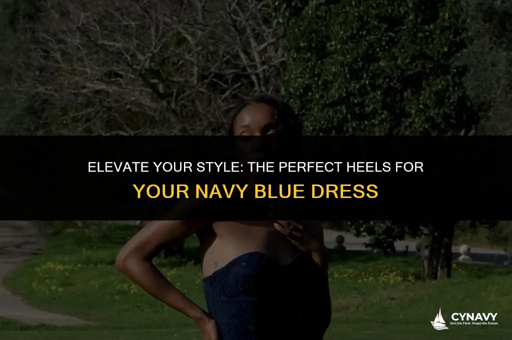 what color heels to wear with navy blue dress