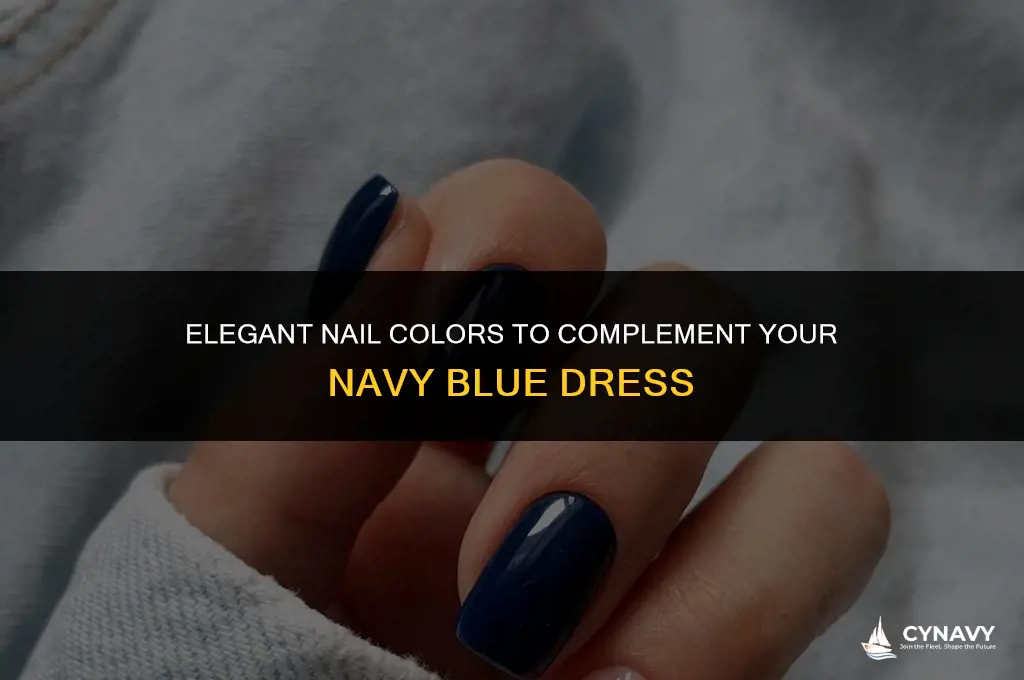 what color nails go with navy blue dress
