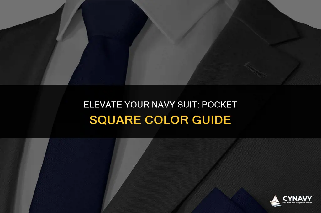 what color pocket square with navy suit