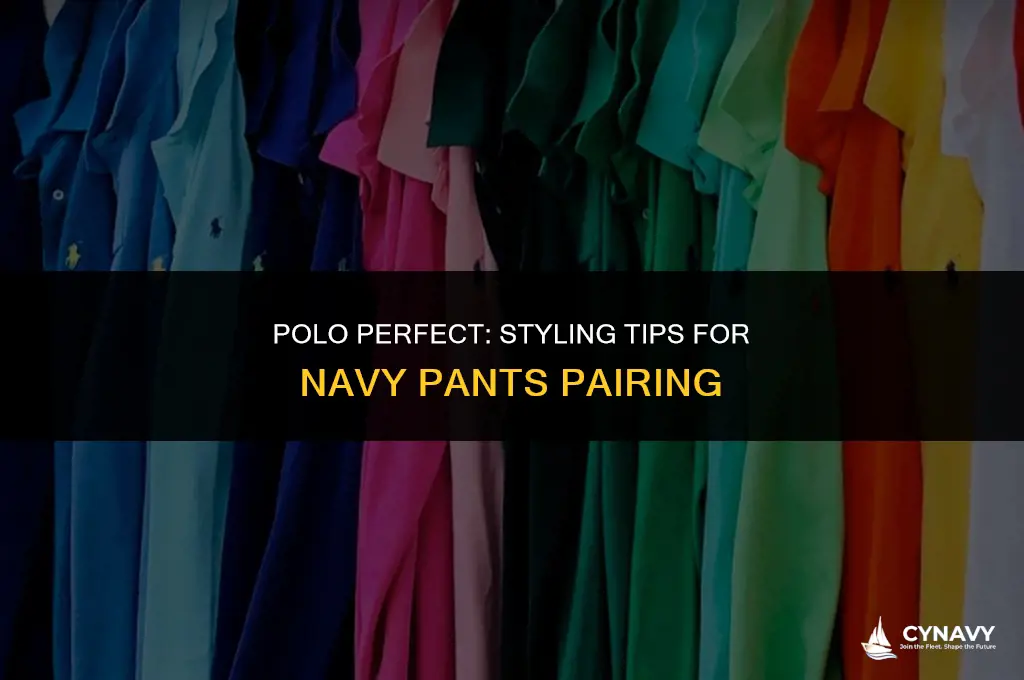 what color polo with navy pants