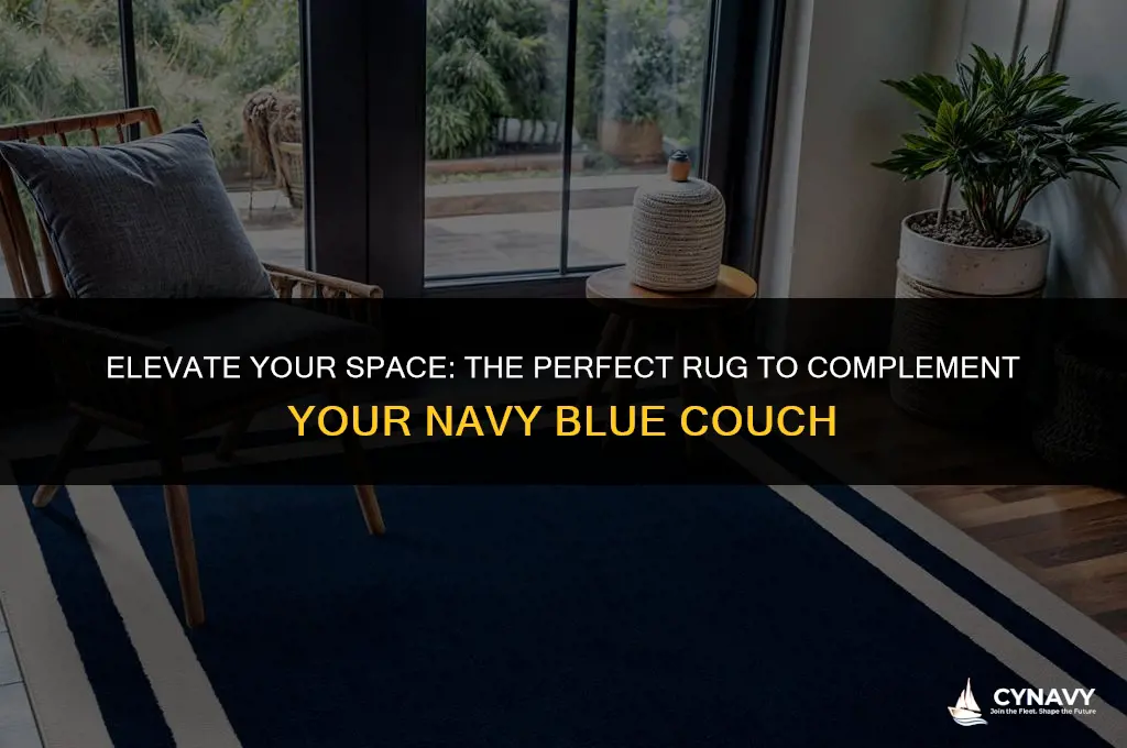 what color rug goes with navy blue couch