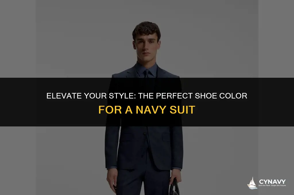 what color shoes do you wear with a navy suit