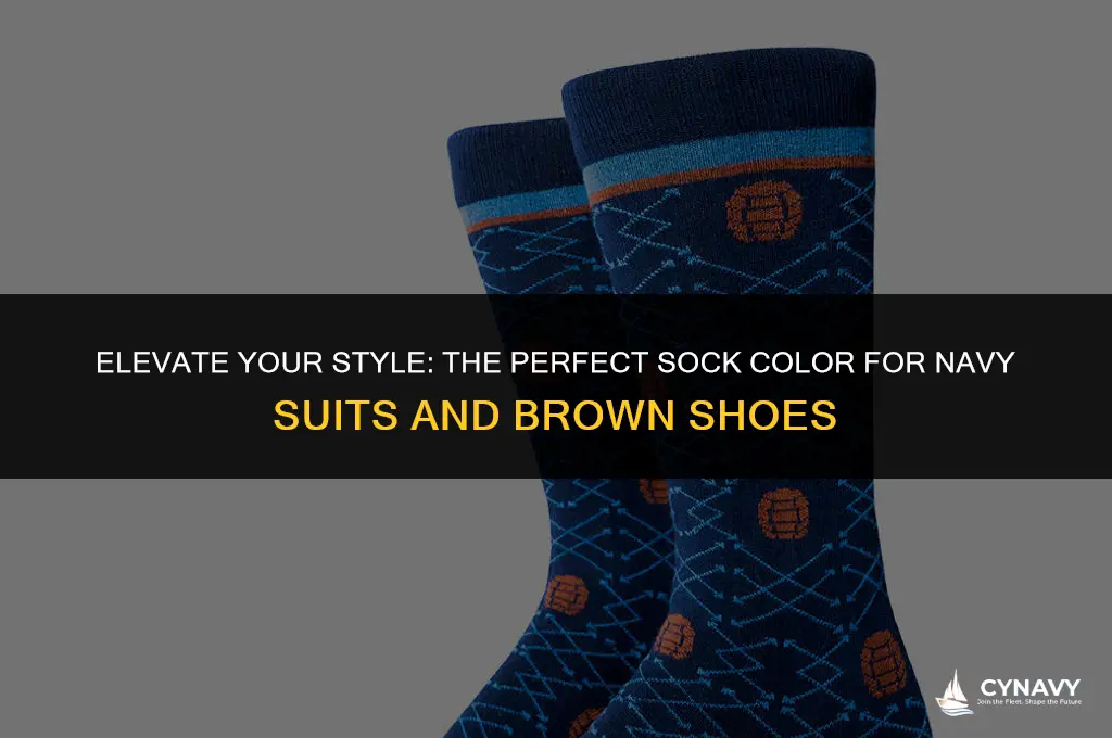 what color socks with navy suit and brown shoes