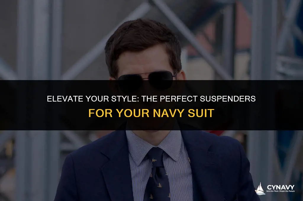 what color suspenders with navy suit