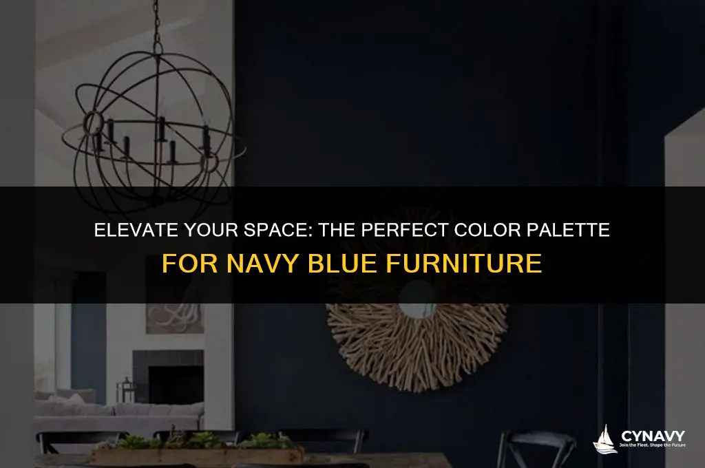 what colors go with navy blue furniture