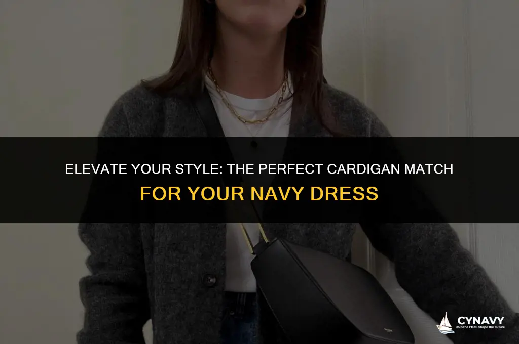 what colour cardigan with navy dress