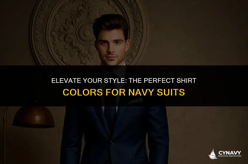 what colour shirts go with navy suits