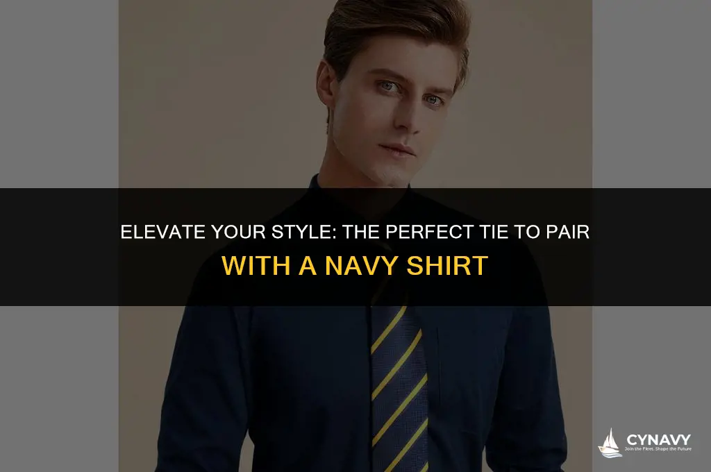 what colour tie with navy shirt