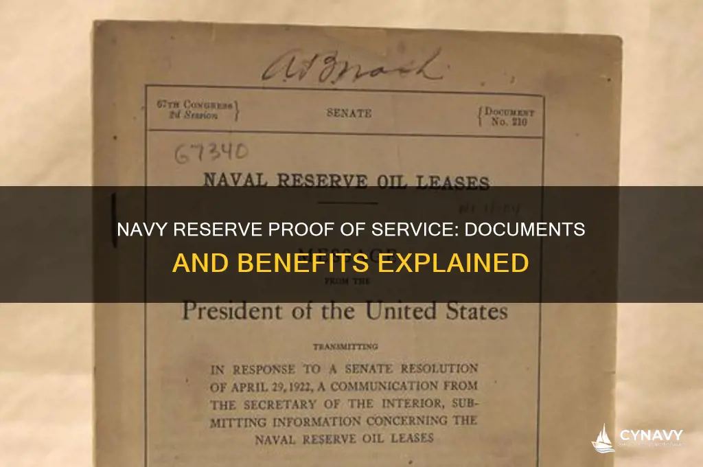 what do navy reserve get for proof of servce