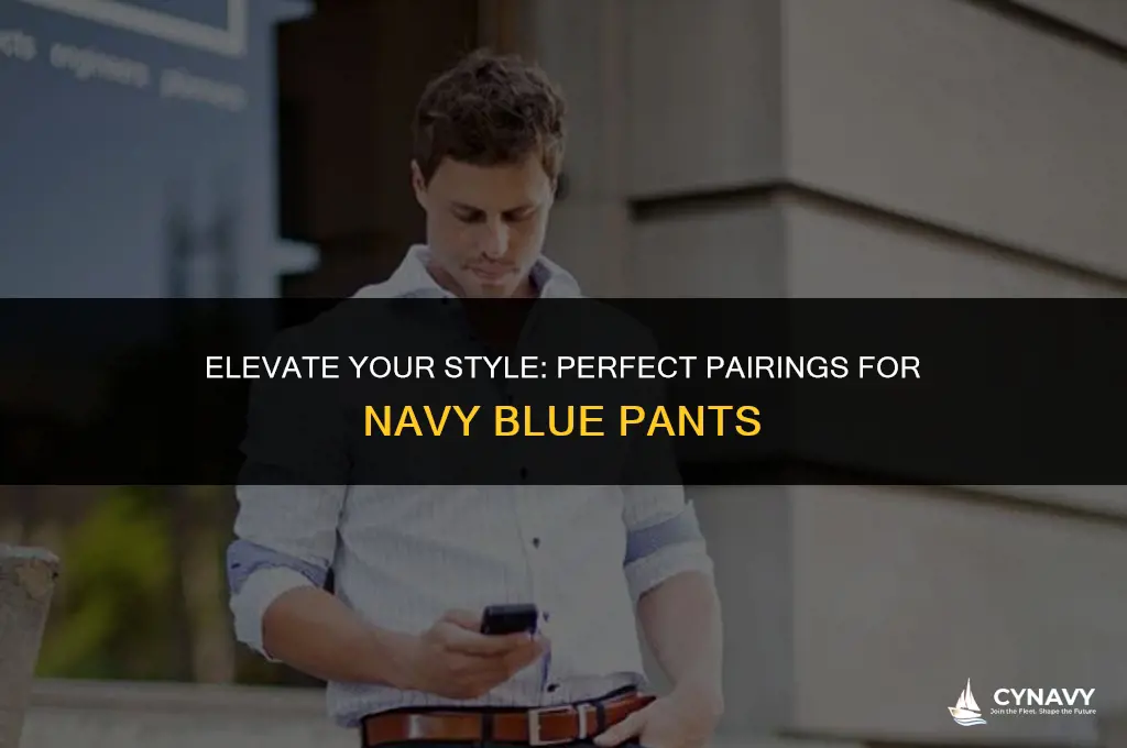what goes good with navy blue pants