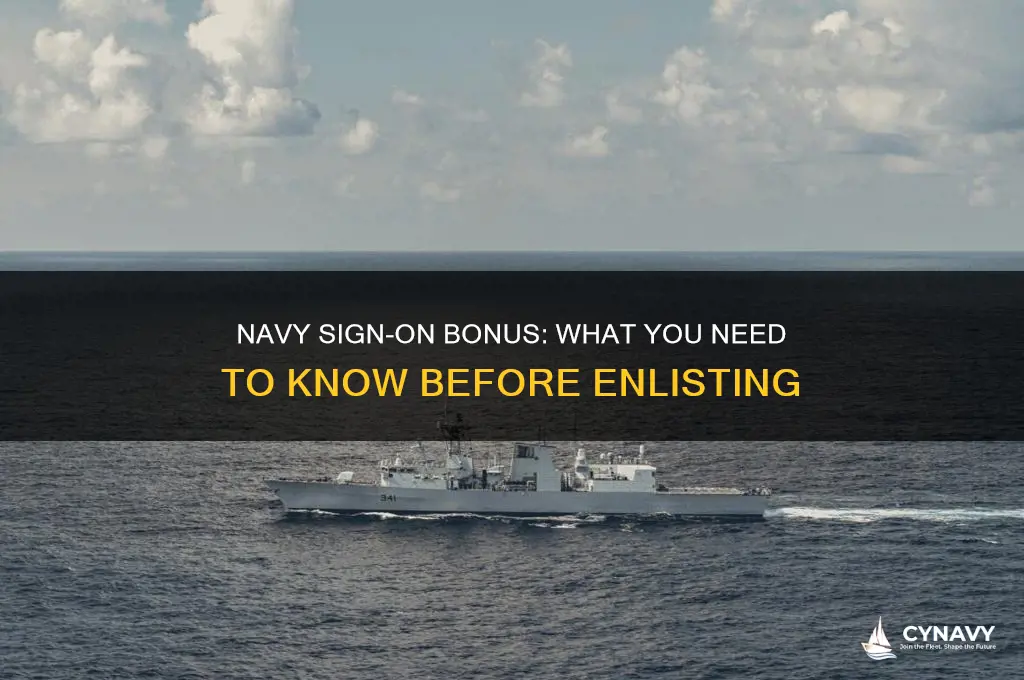 what is the sign on bonus for the navy