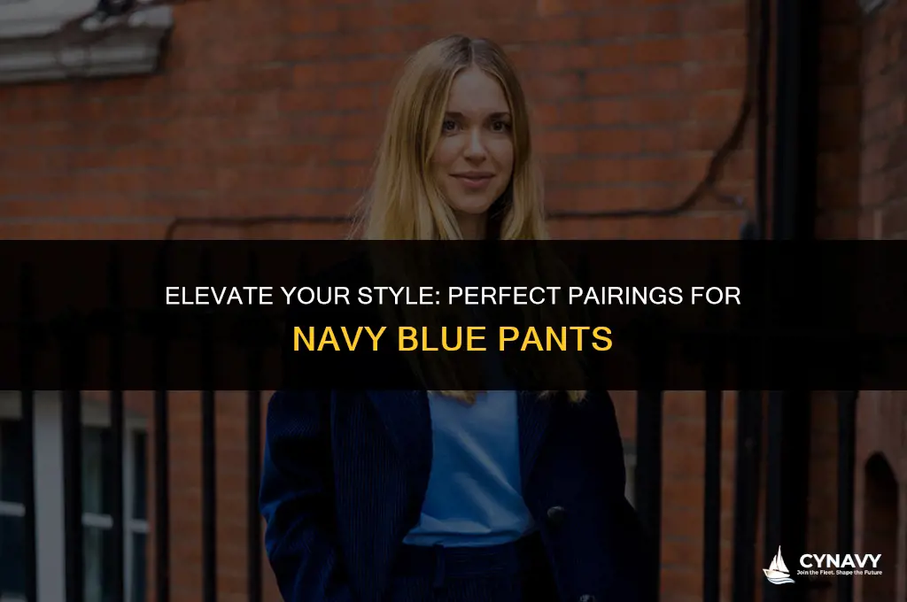 what looks good with navy blue pants