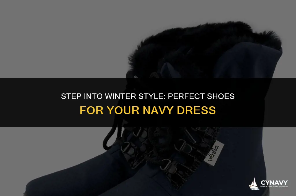 what shoes to wear with navy dress in winter