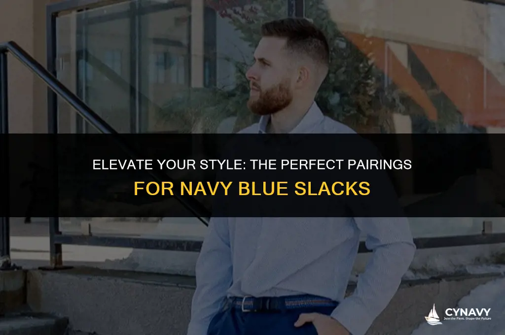 what to wear with navy blue slacks