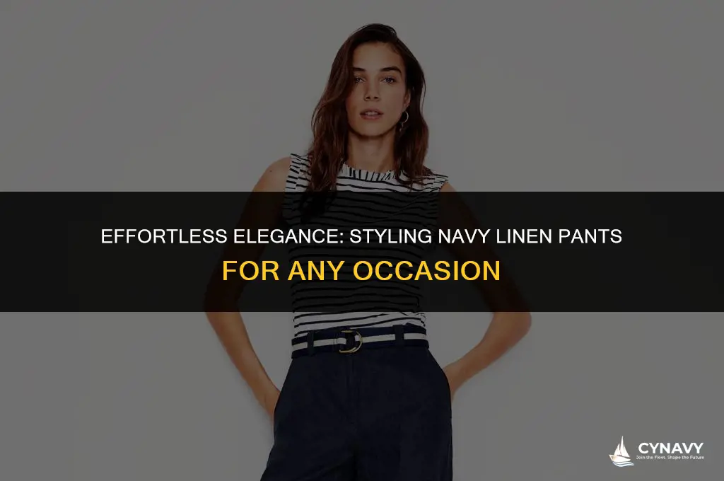 what to wear with navy linen pants