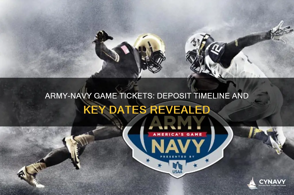 when do army navy tickets get deposited