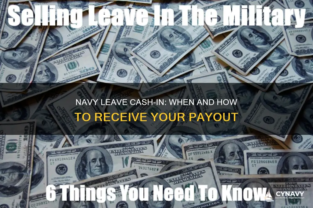 when do you get money for cashing in leave navy