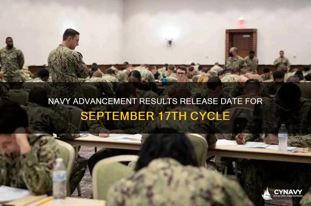 when do you get navy advancement results from 9 17