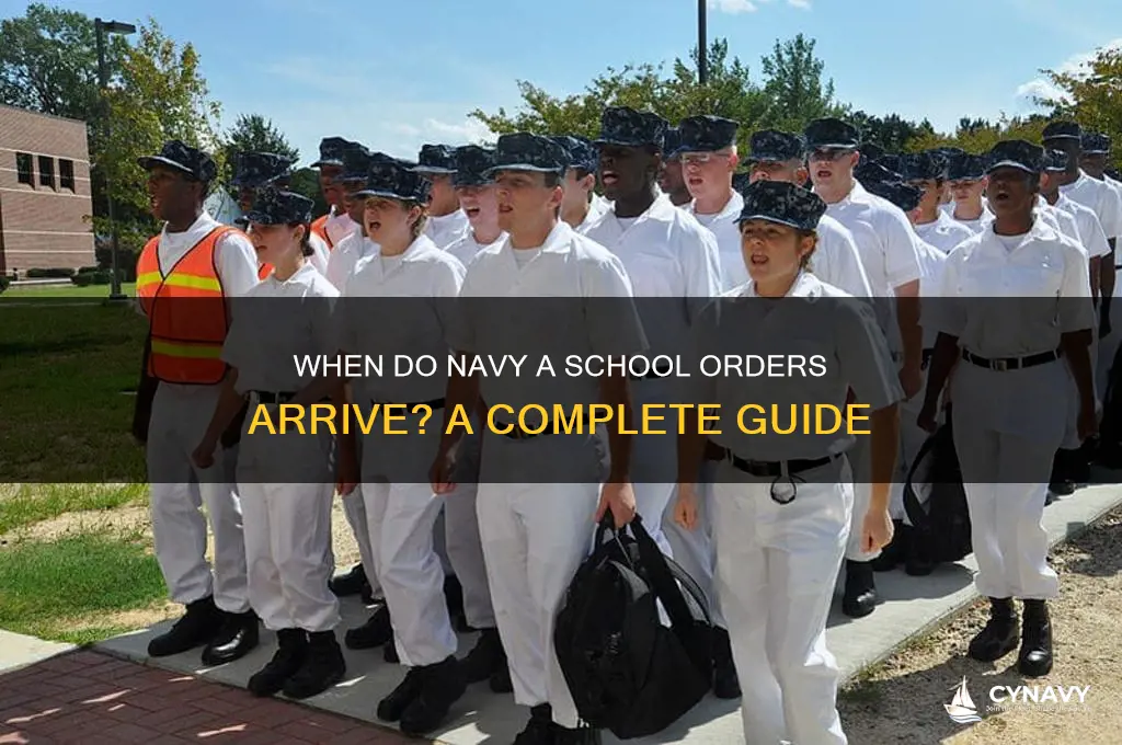 when do you get orders navy a school