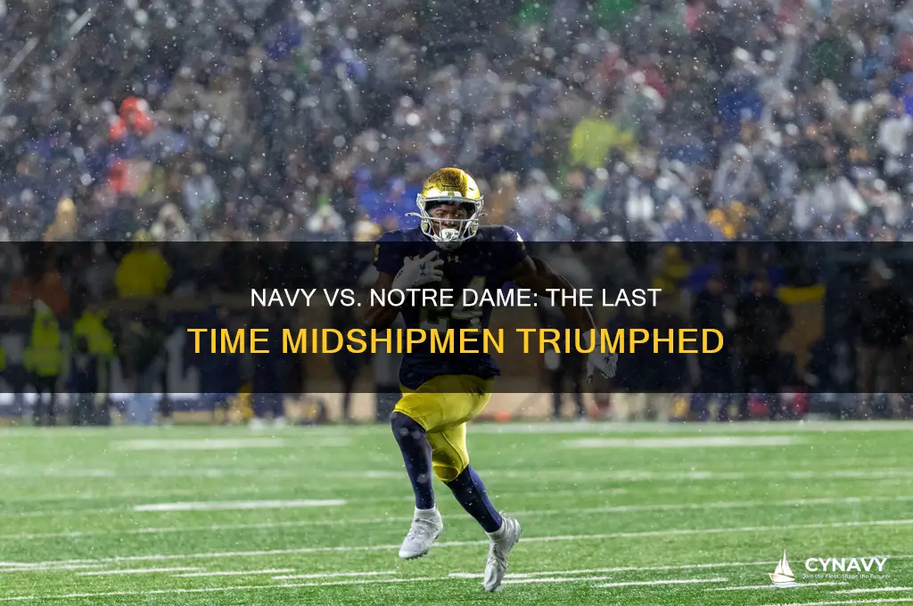 when was the last time navy beat notre dame