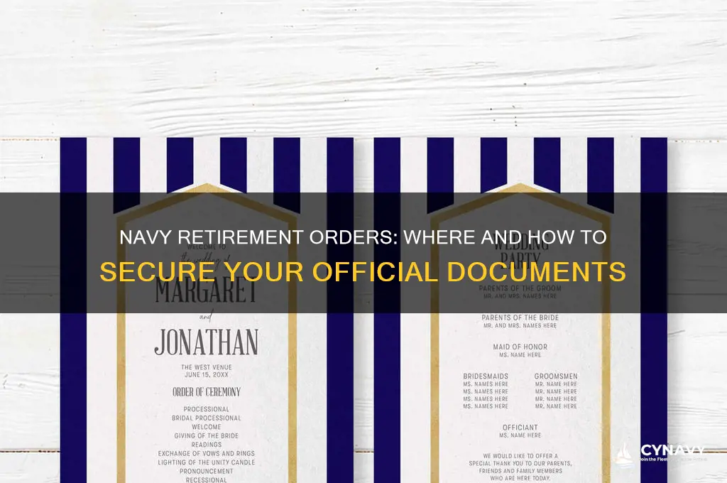 where do i get my retirement orders navy