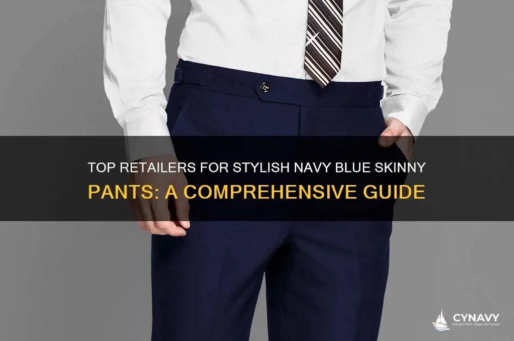 where to get navy blue skinny pants