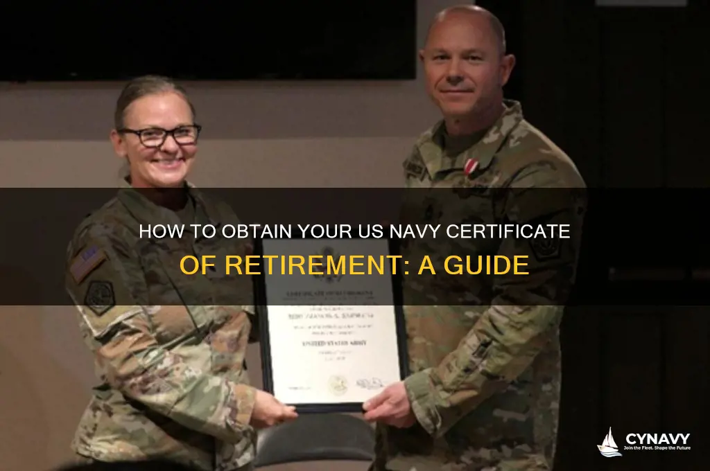 where to get us navy certificate of retirement