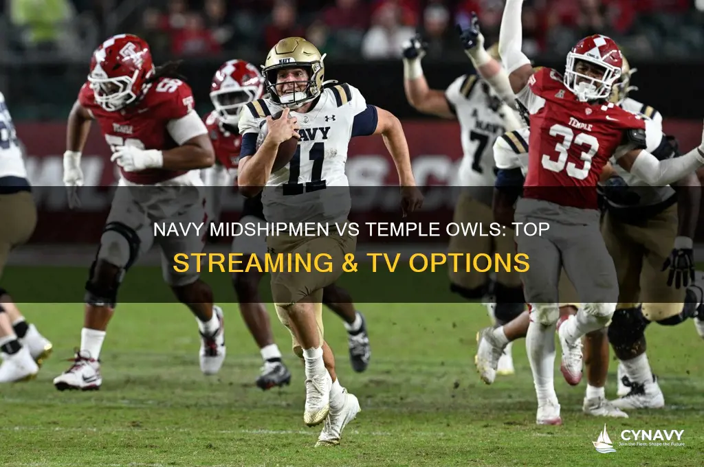 where to watch navy midshipmen football vs temple owls football