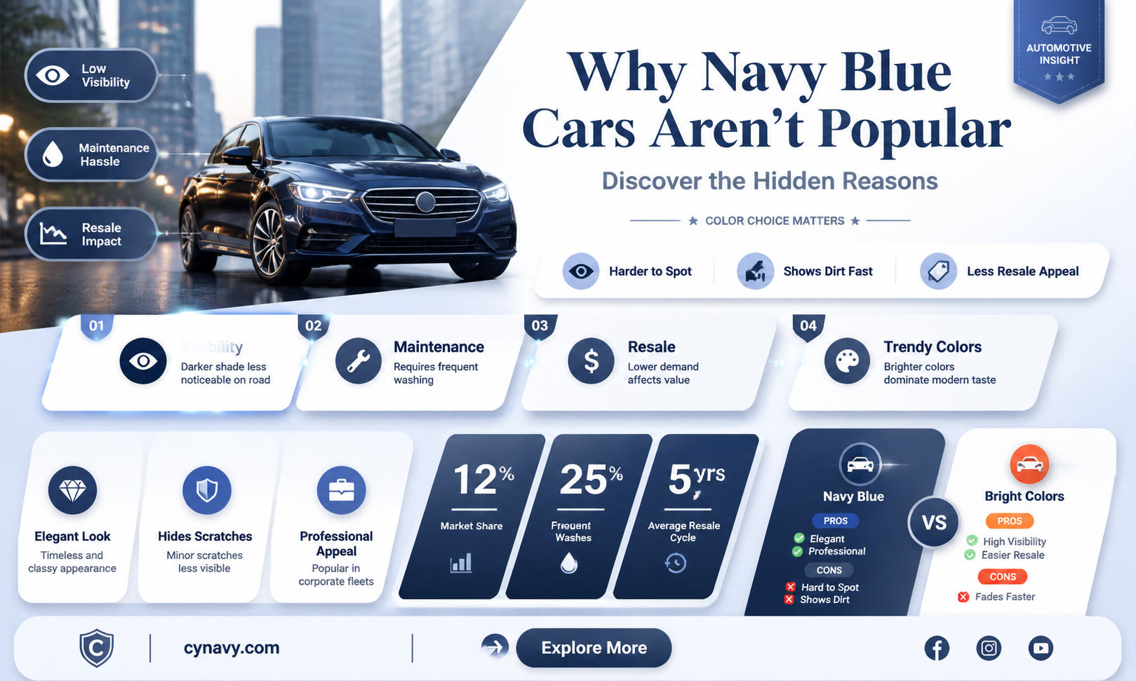are navy blue cars unpopular